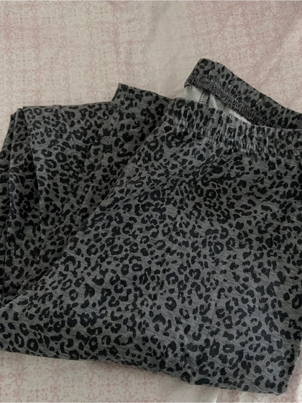 Old Navy Black and Gray Leopard Jogger Pants